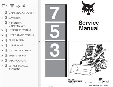 bobcat skid steer 753 service manual|bobcat 753 specifications.